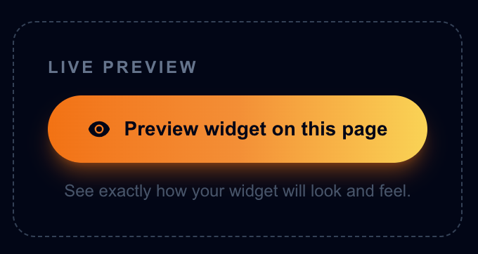 Live widget preview