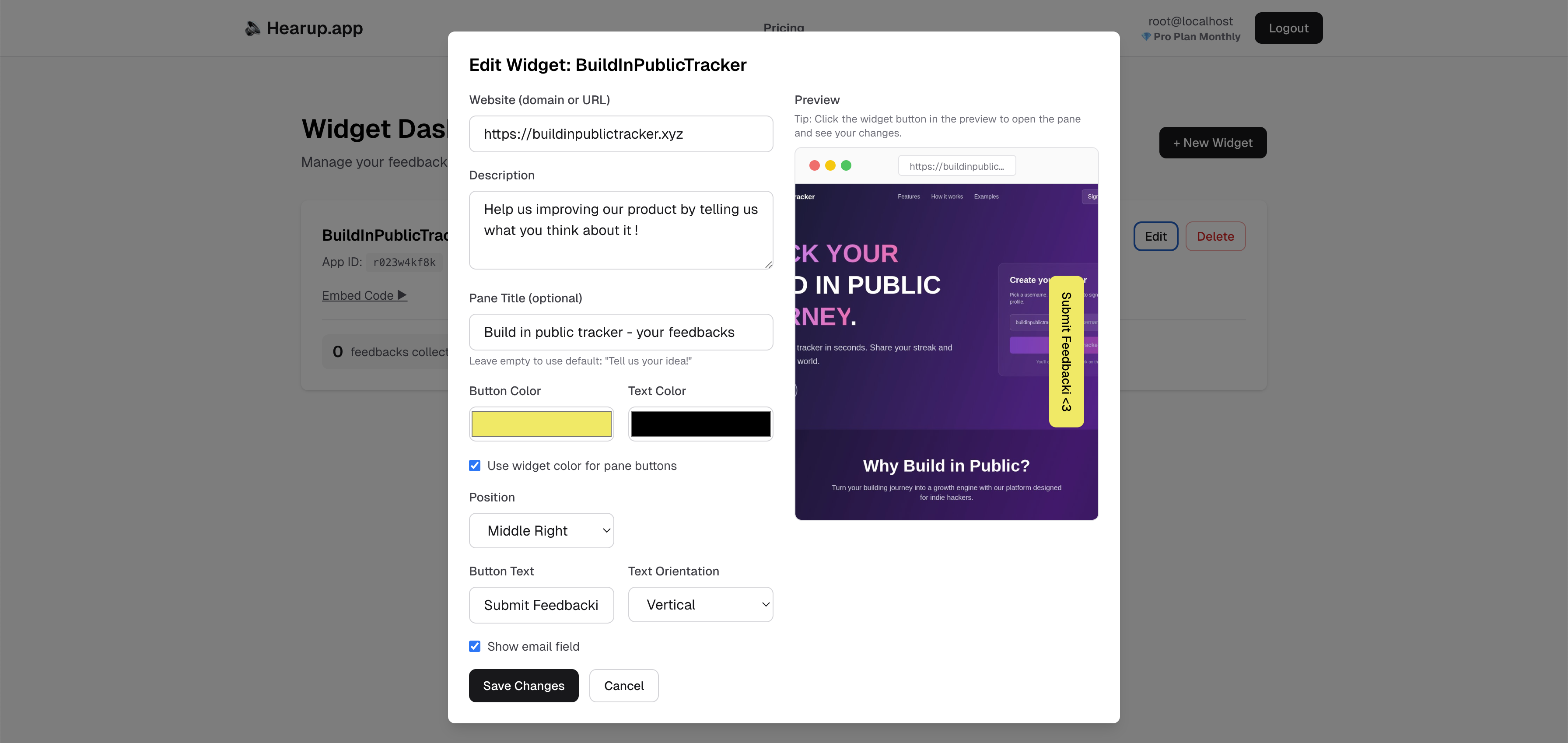 Widget Customization
